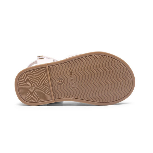 Girls Ankle Strap Strappy Flat Sandals - WHITE PU - 6